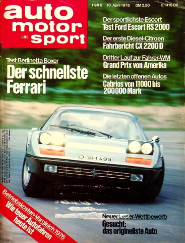 Deckblatt Auto Motor und Sport (08/1976)